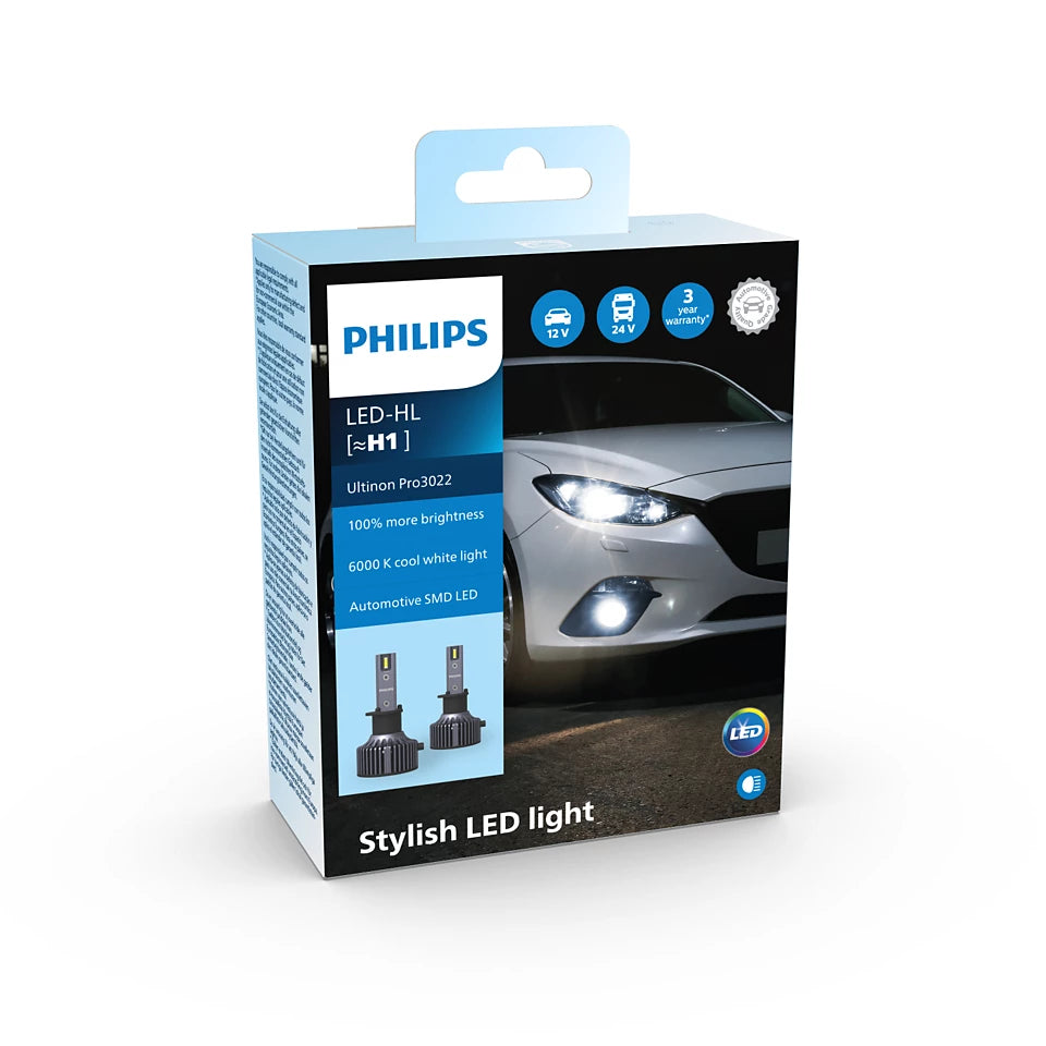 Philips Ultinon Pro3022 Kit H1 a Led/HL 6000K 12/24 Volt LUM11258U3022X2 01812094