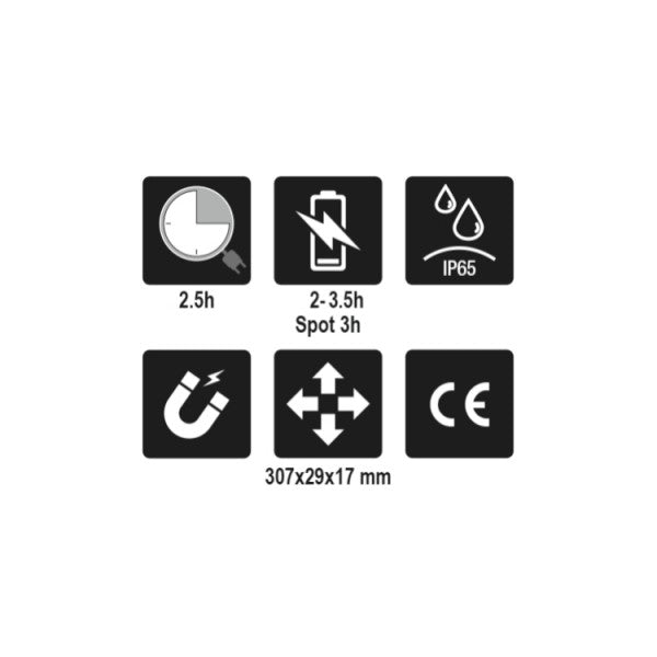 Beta 018380221 1838SLIM Lampada sottile a 3 LED snodata ricaricabile