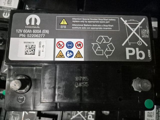 52206277 MOPAR BATTERIA AUTO EFB 60Ah 600A per START & STOP -
